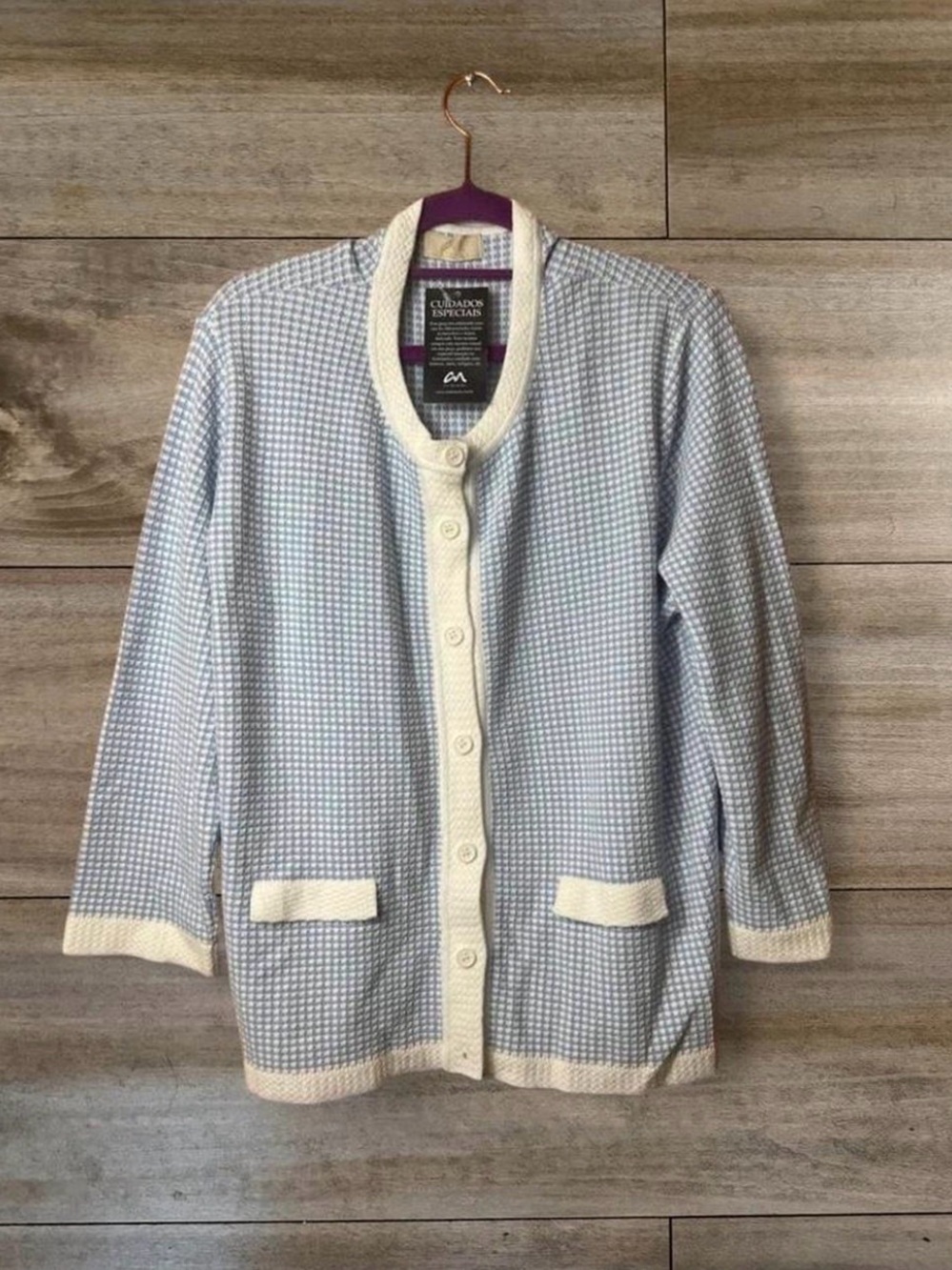 Blue and white Cardigan Old Money Coastal Vintage Grandmacore soft girl preppy